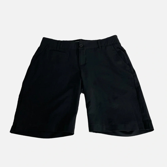 Under Armour Women’s Fitted Shorts Size 4 HeatGear Black Flat Front Pockets Golf - Picture 5 of 10
